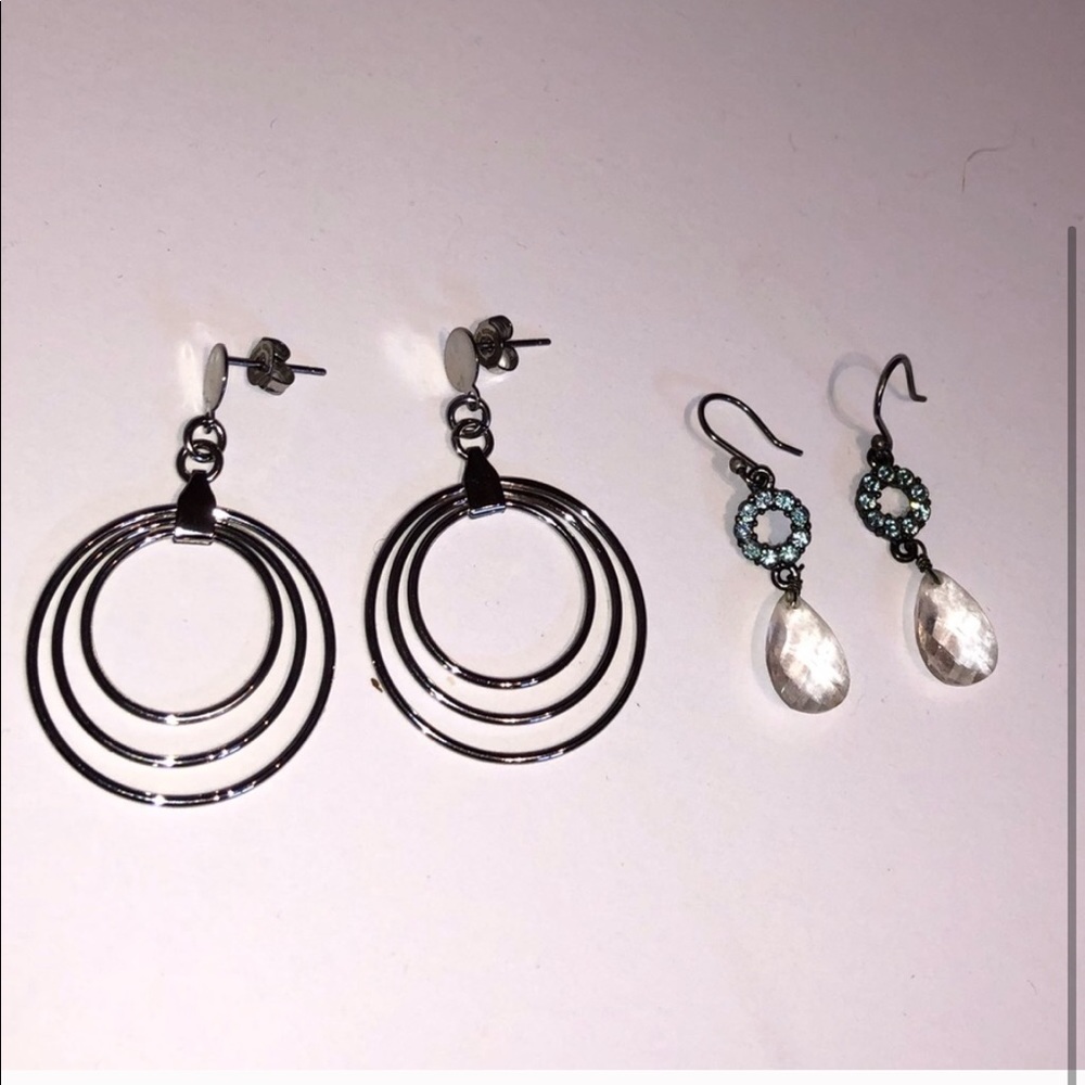 SALE! 🛑 Pair of Silver Hoops & Drop Earrings